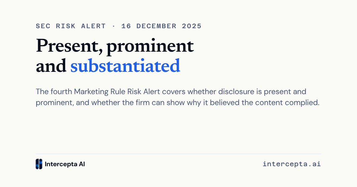 SEC Marketing Rule Risk Alert analysis by Intercepta AI